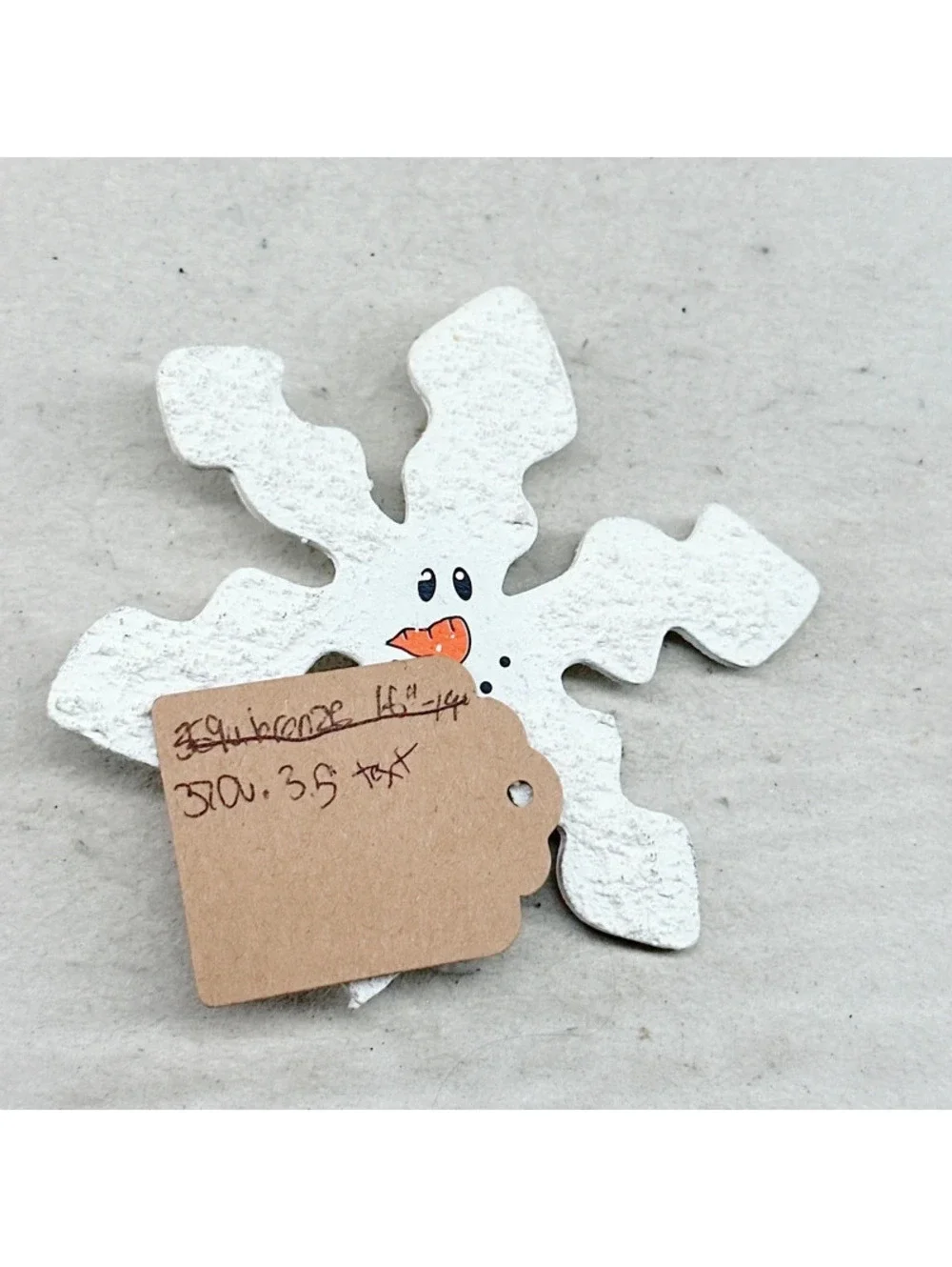370u. Handmade Wood Snowman Brooch